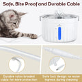 Cat Water Fountain with Stainless Steel Tray & 6-Level Filtration-My Little Pet