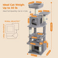 Deluxe Cat Tree Tower for Large Cats - 136cm Height with Hammocks, Condos, and Scratching Posts-My Little Pet