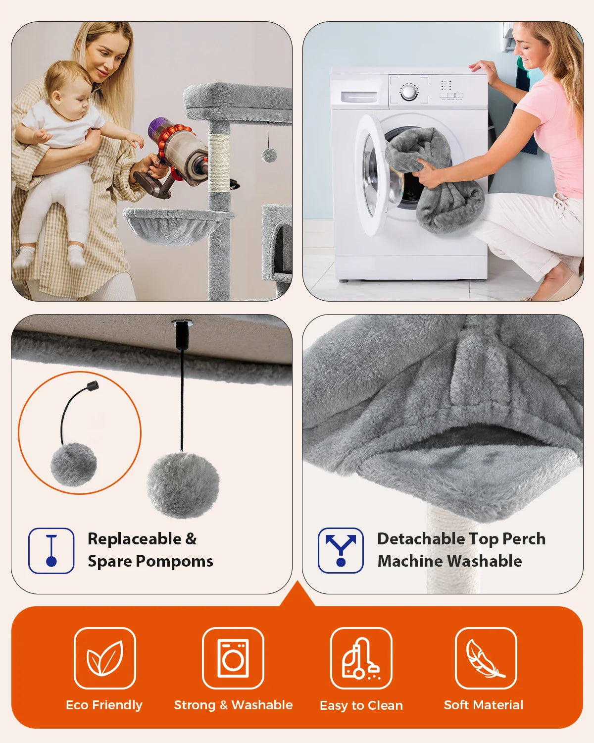 5-Level Cat Tree Tower with Hammock and Perch-My Little Pet