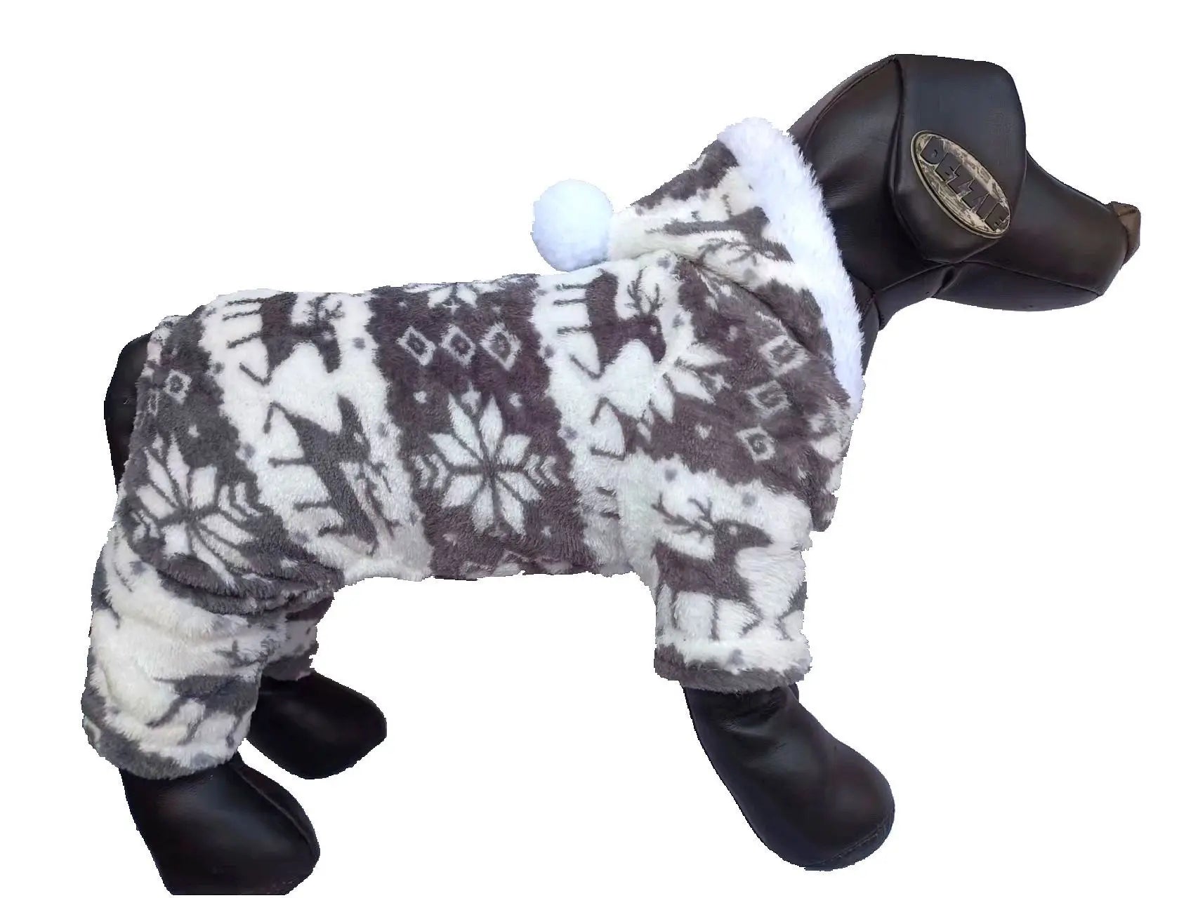 Winter Plush Dog Jumpsuit - Cozy Pet Pajamas for Small to Medium Dogs and Cats-My Little Pet