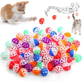 Colorful Plastic Cat Toy Balls with Jingle Bells - Pack of 6/100-My Little Pet