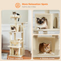 Deluxe Cat Tree Tower for Large Cats - 136cm Height with Hammocks, Condos, and Scratching Posts-My Little Pet