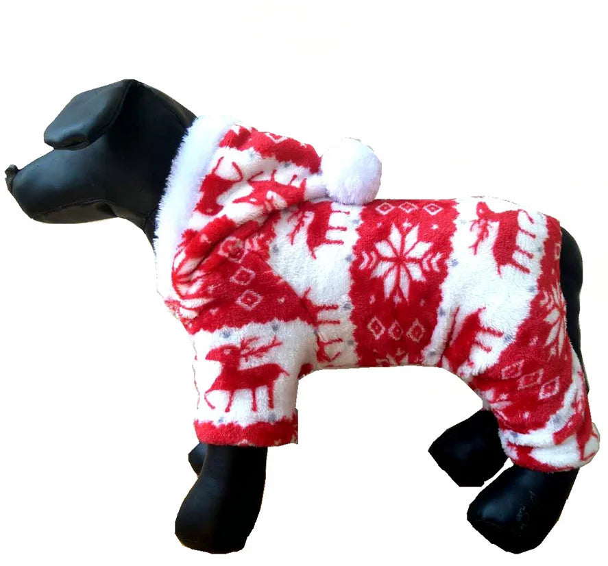 Winter Plush Dog Jumpsuit - Cozy Pet Pajamas for Small to Medium Dogs and Cats-My Little Pet