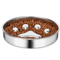Anti-Choking Slow Feeder Dog Bowl in Stainless Steel-My Little Pet