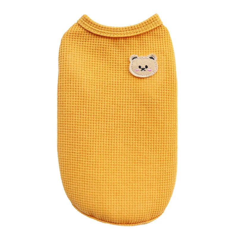 Bear Patch Pet Vest - Lightweight Cotton Summer T-Shirt for Cats & Small Dogs-My Little Pet