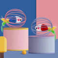 Colorful Wire Cage Cat Ball with Plush Mouse and Feathers-My Little Pet
