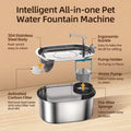 Automatic Stainless Steel Pet Water Fountain with Dual Filtration-My Little Pet