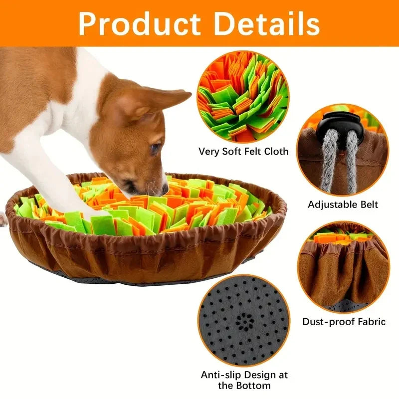 Foldable Felt Snuffle Mat for Dogs - Interactive Slow Feeding Training Toy-My Little Pet