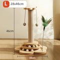 Deluxe Wooden Cat Scratching Post with Sisal and Interactive Toys-My Little Pet