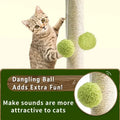 Cat Scratching Post with Natural Sisal and Hanging Interactive Balls-My Little Pet