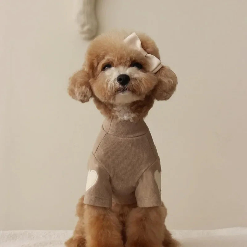 Cute Love Bear Hoodie for Pets - Warm Polyester Clothing for Dogs and Cats-My Little Pet