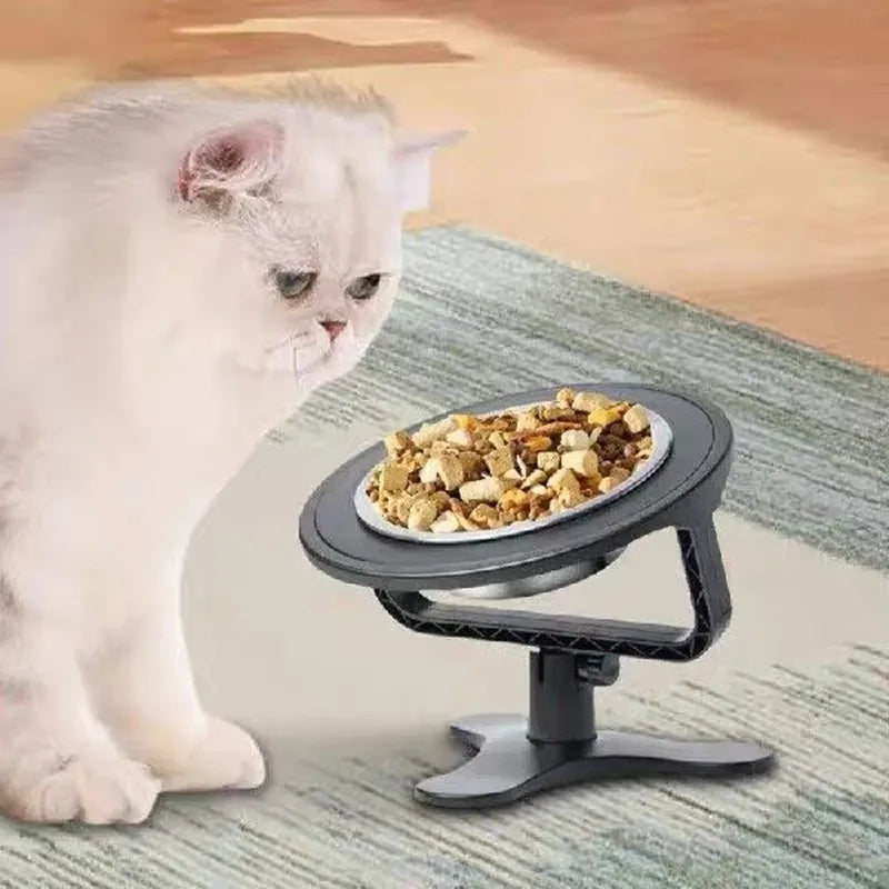 Adjustable Height Pet Feeder with Stainless Steel Bowls-My Little Pet