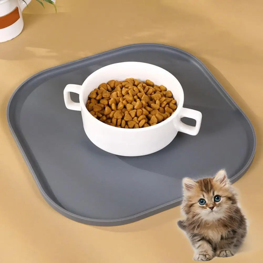 Silicone Waterproof Pet Feeding Mat with Anti-Spill Edges-My Little Pet