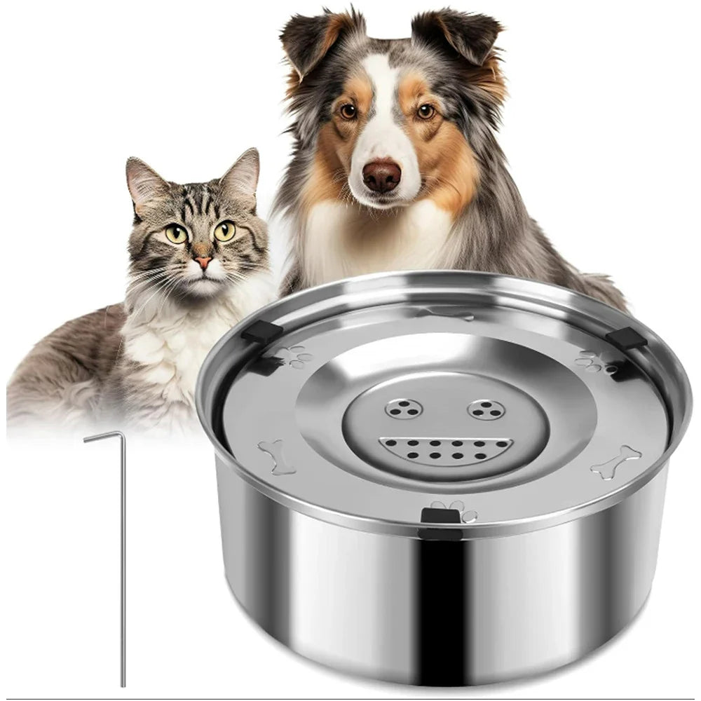 Premium Stainless Steel Anti-Splash Water Bowl for Pets-My Little Pet