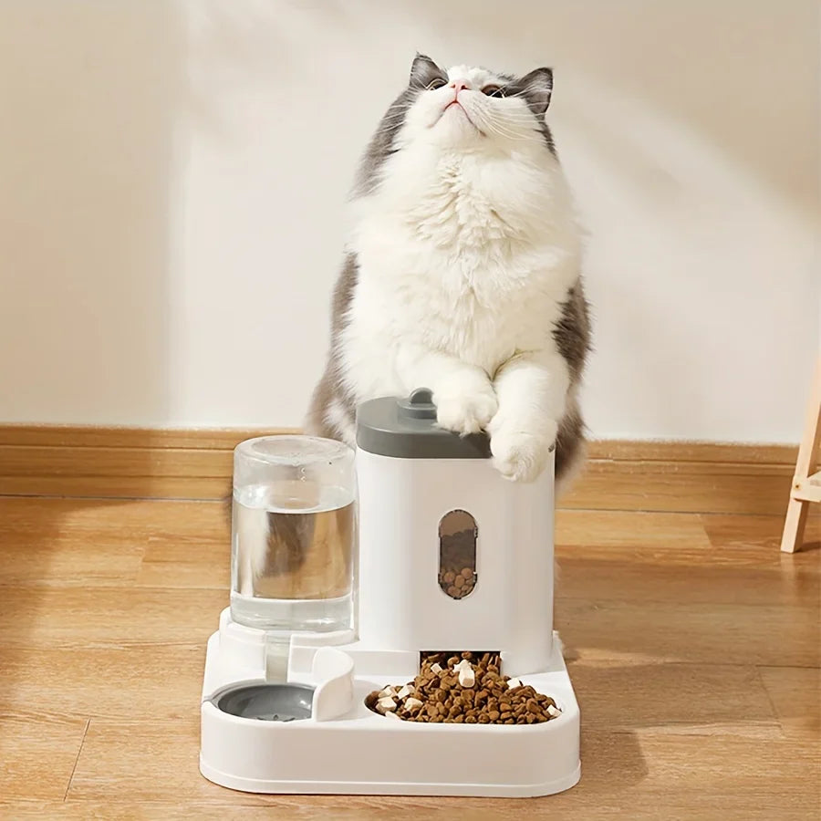 Automatic Pet Feeder with Large Capacity and Water Fountain – Elevated Feeding Station for Cats and Dogs-My Little Pet
