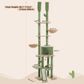Cactus Floor-to-Ceiling Cat Tree - 7-Tier Climbing Tower with Hammocks & Condos-My Little Pet