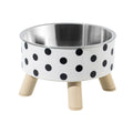 Elevated Stainless Steel Pet Bowl – Stylish Checkered Design-My Little Pet