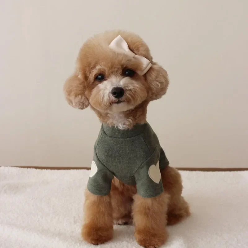 Cute Love Bear Hoodie for Pets - Warm Polyester Clothing for Dogs and Cats-My Little Pet