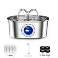 3.2L Stainless Steel Cat Water Fountain - LED Light & Silent Pump-My Little Pet