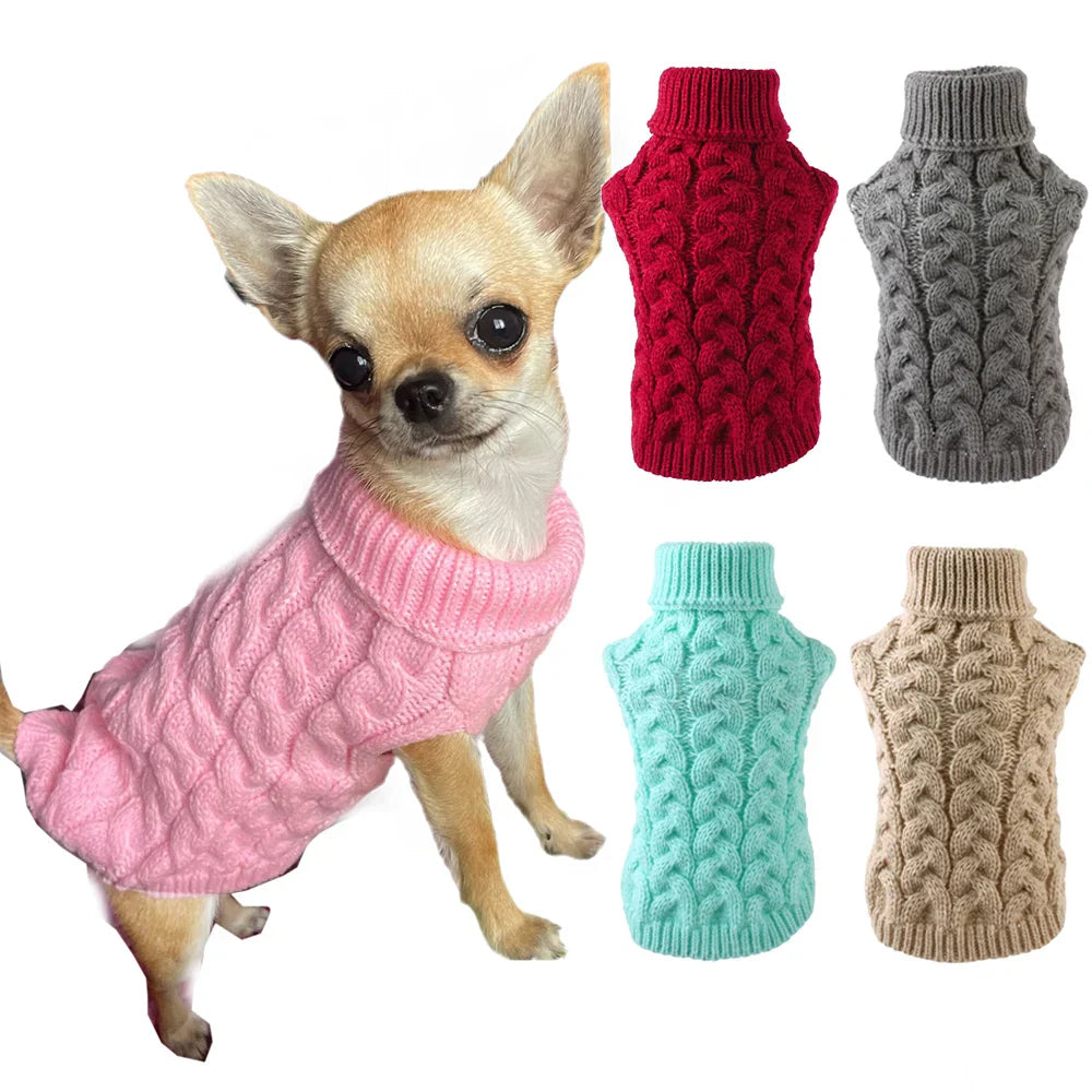 Classic Winter Sweater for Small Dogs - Warm Knit Pullover for Chihuahua, Yorkshire, Schnauzer-My Little Pet