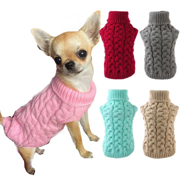 Classic Winter Sweater for Small Dogs - Warm Knit Pullover for Chihuahua, Yorkshire, Schnauzer-My Little Pet