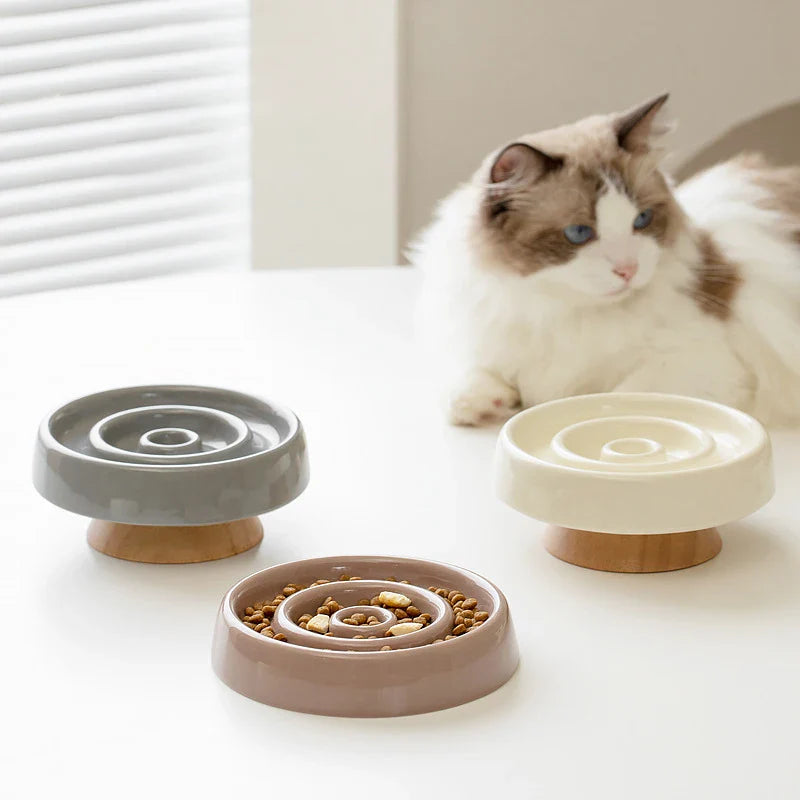 Ceramic Slow Feeder Bowl for Cats and Small Dogs-My Little Pet
