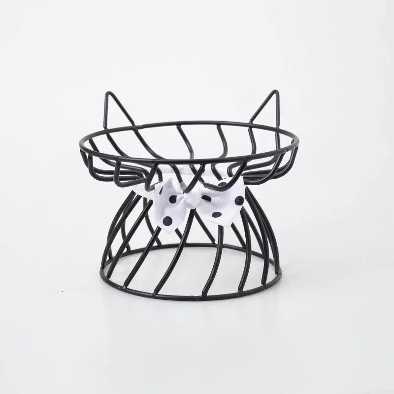 Elevated Ceramic Cat Bowl with High-Foot Design and Neck Guard-My Little Pet