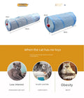 Grey Cat Toy Tunnel with Scratching and Play Features-My Little Pet