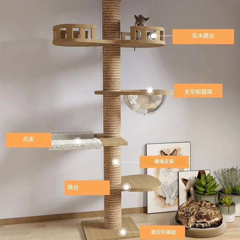 Floor-to-Ceiling Cat Tree Tower-My Little Pet