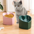 Heart-Shaped Ceramic Elevated Cat Bowl-My Little Pet