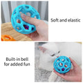 Geometric Rubber Chew Ball with Bell for Dogs - Interactive and Teeth Cleaning Toy-My Little Pet