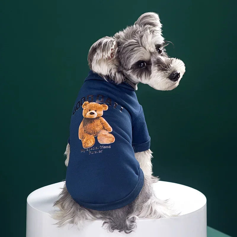 Cozy Winter Pet Sweater with Bear Design for Small to Medium Dogs and Cats-My Little Pet