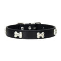 Bone-Accented Leather Dog Collar – Durable and Stylish for Pets - My Little Pet
