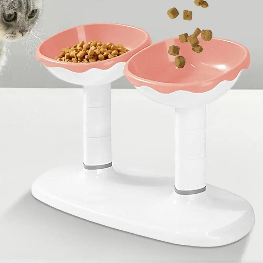 Adjustable Height Dual Bowl Set for Pets-My Little Pet