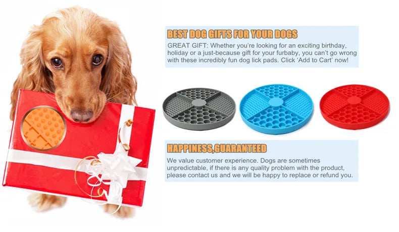 Silicone Licking Mat for Pets with Suction Cups - Slow Feeder for Anxiety Relief-My Little Pet