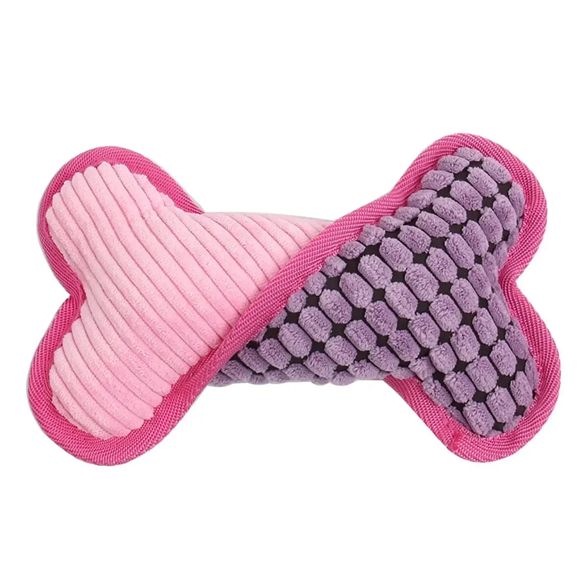 Durable Plush Dog Bone Toy with Squeaker-My Little Pet