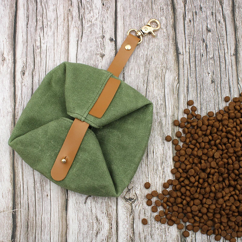 Foldable Canvas Dog Bowl for Travel - Large Capacity-My Little Pet