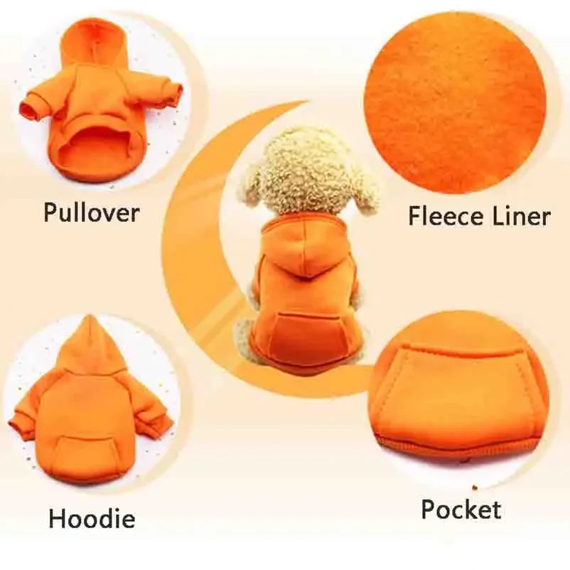 Cozy Fleece Hooded Sweatshirt for Dogs-My Little Pet