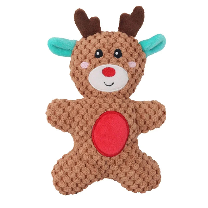 Christmas Themed Plush Dog Toys - Squeaky, Soft, and Fun-My Little Pet