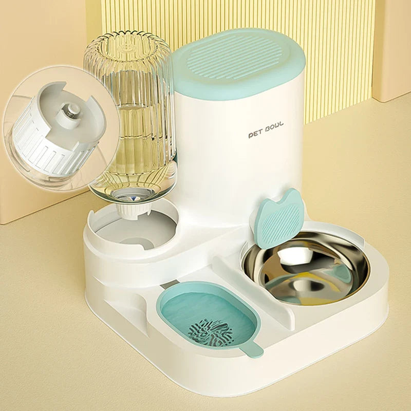 Automatic Cat Feeder with Water Fountain - Large Capacity Food & Water Dispenser-My Little Pet