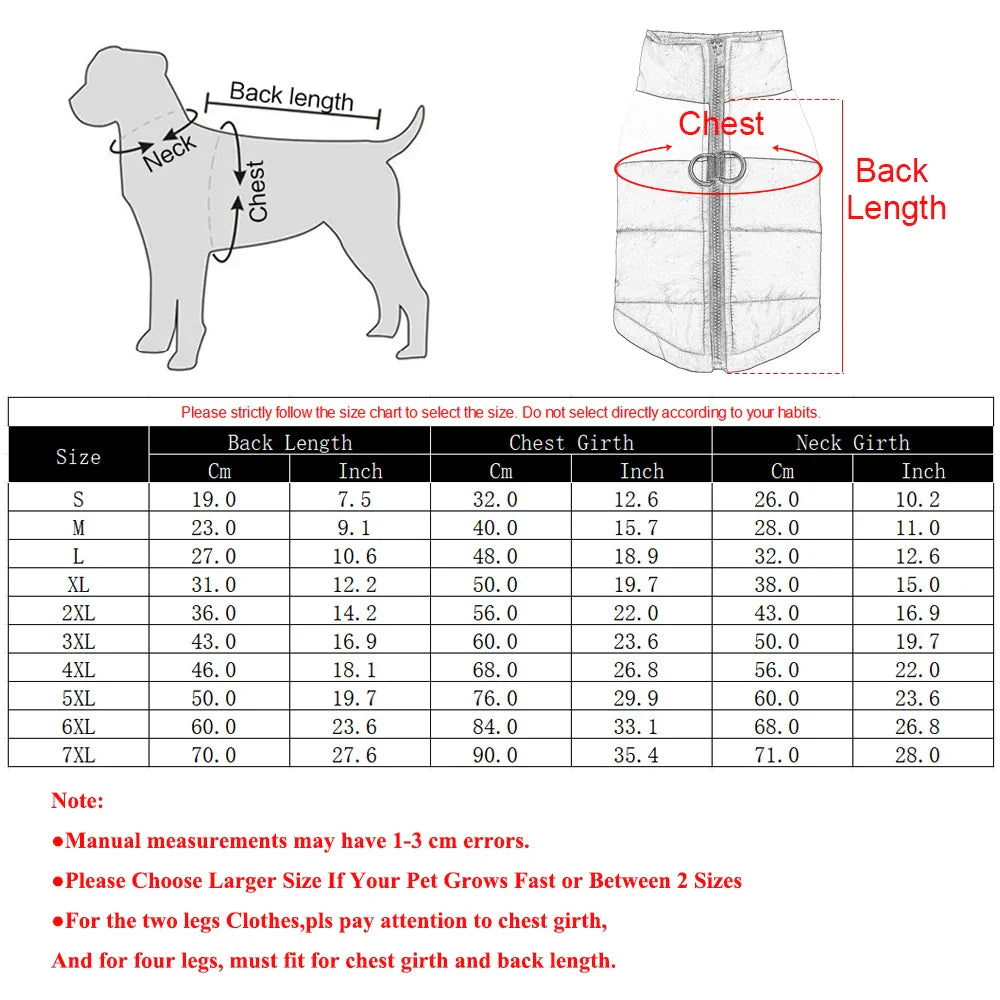 Autumn-Winter Waterproof Dog Jacket with D-Ring-My Little Pet