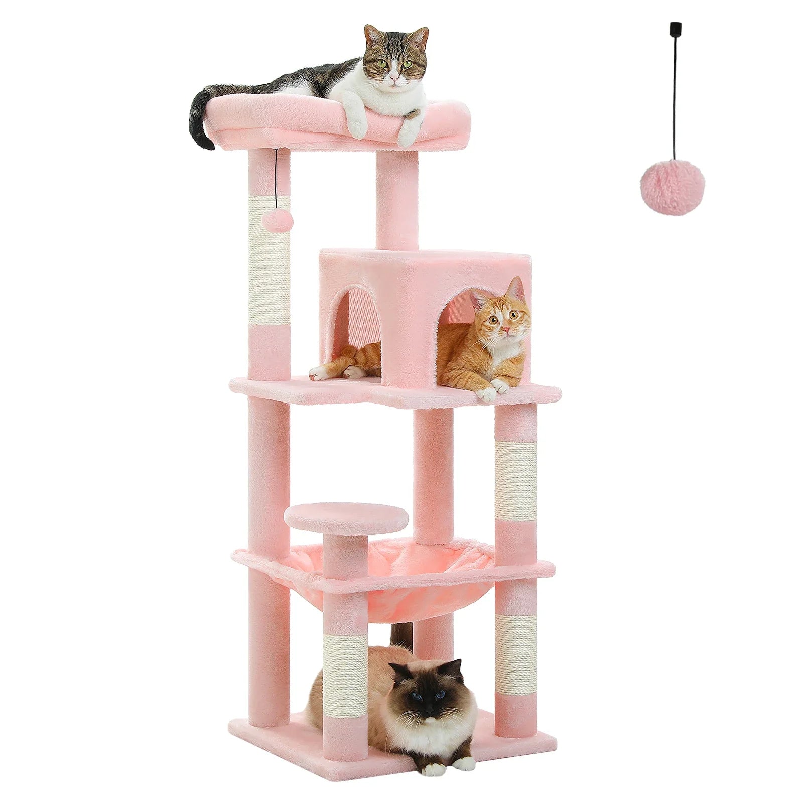 5-Level Indoor Cat Tree with Metal Frame and Top Perch-My Little Pet