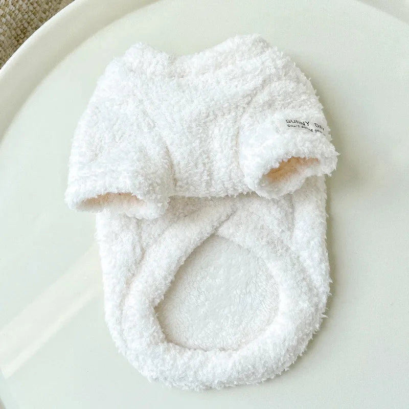 Cozy Winter Sweater for Small to Medium Dogs - Solid Color, Cotton-My Little Pet