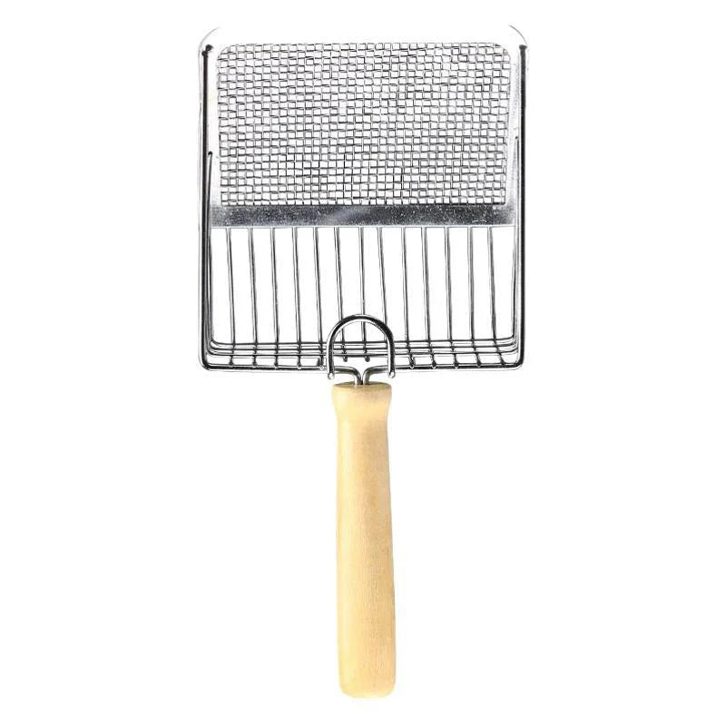 Stainless Steel Cat Litter Shovel with Wooden Handle – Easy to Clean, Stylish, Dust-Reducing, Ideal for Small Dog Toilets-My Little Pet