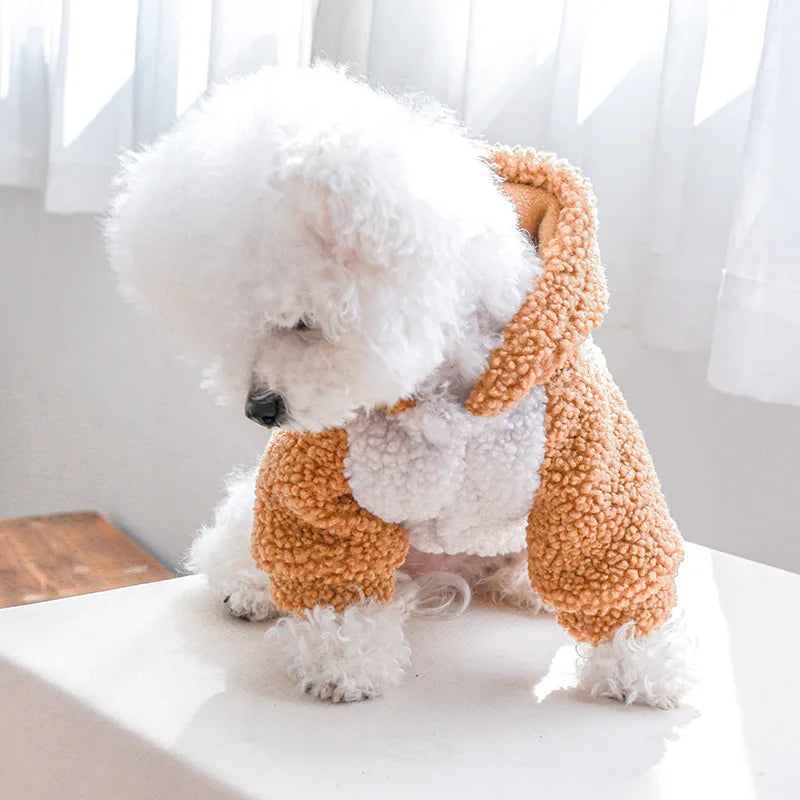 Cozy Berber Fleece Hooded Sweater for Small Dogs-My Little Pet
