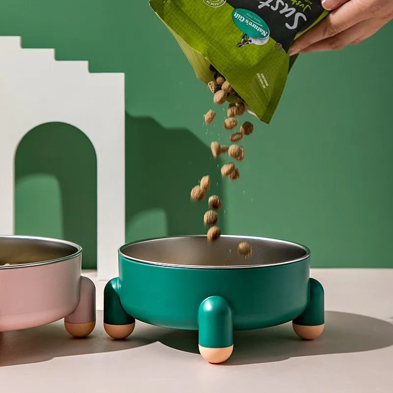 Elevated Stainless Steel Dog Bowl for Enhanced Neck Comfort-My Little Pet