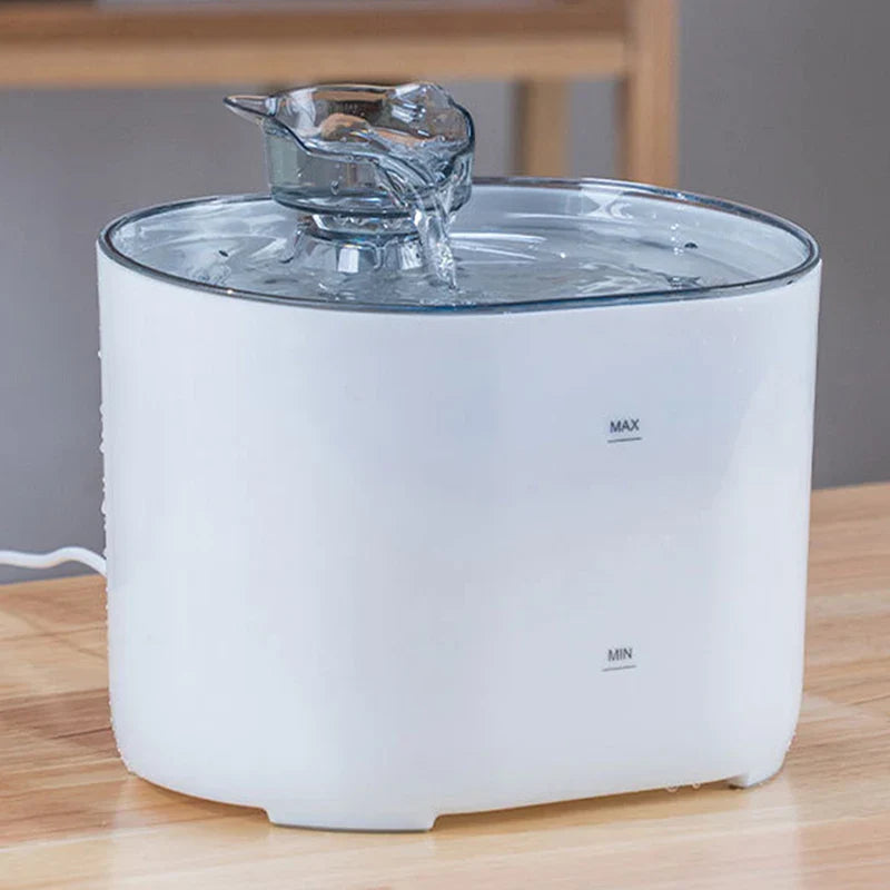 USB Electric Cat Water Fountain with Cat Ear Design and Quiet Pump-My Little Pet