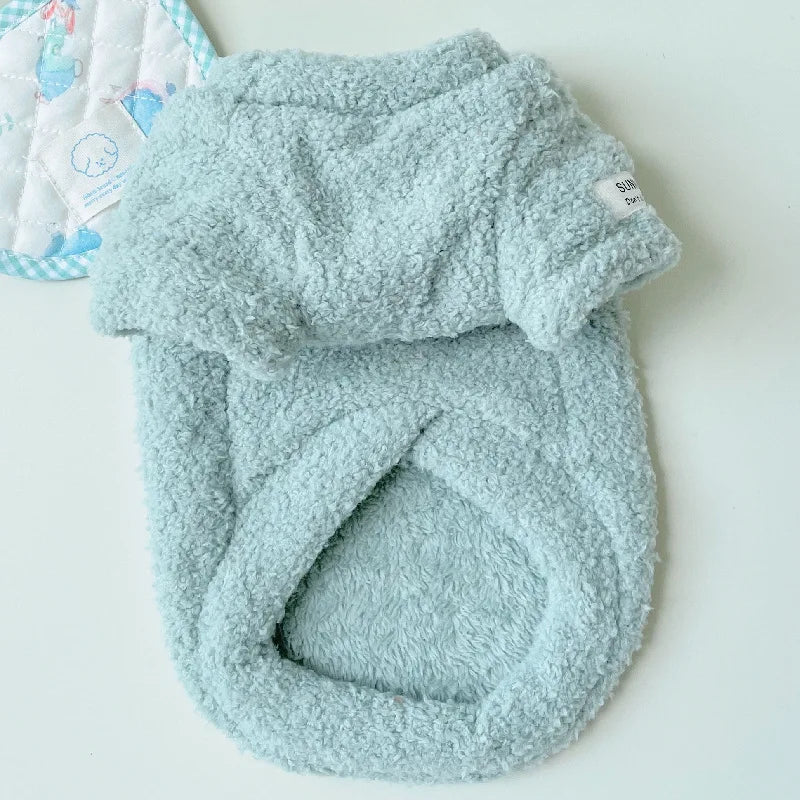 Cozy Winter Sweater for Small to Medium Dogs - Solid Color, Cotton-My Little Pet