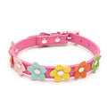 Floral Faux Leather Pet Collar for Dogs and Cats-My Little Pet