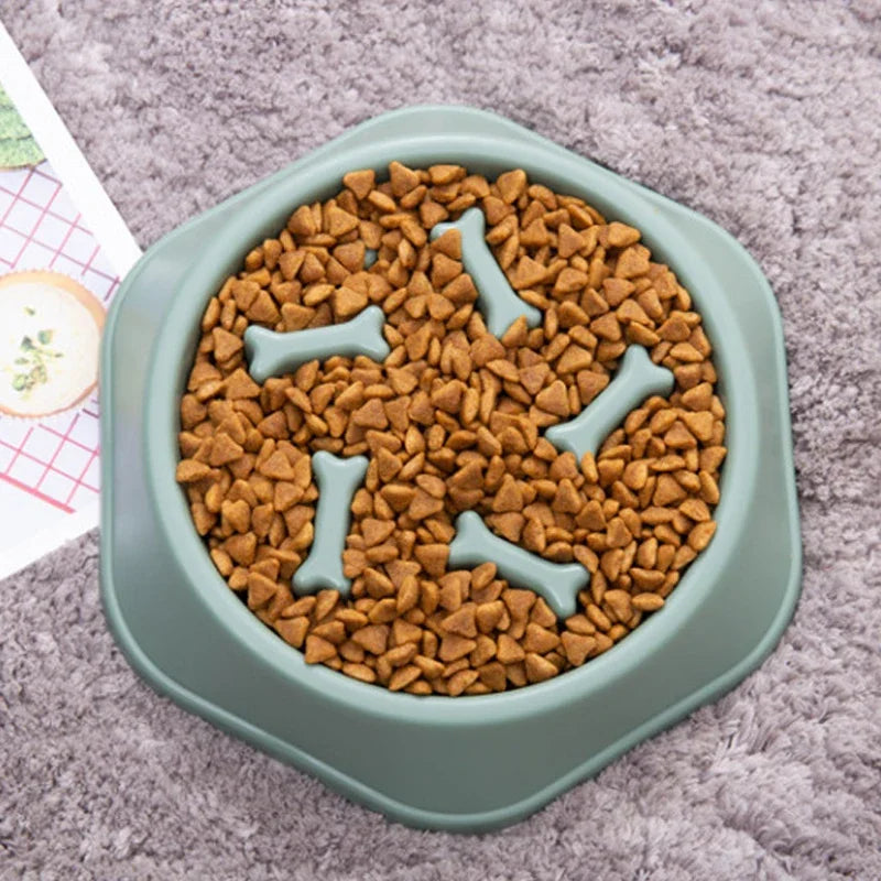 Pet Slow Food Bowl - Anti-Choking Feeder Dish for Dogs, PP Plastic Anti-Gulping Feeding Plate - My Little Pet